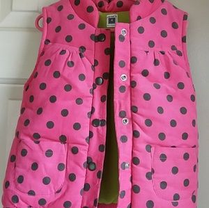 Carter's Pink/Brown Polka Dot Jacket/Vest